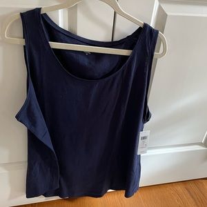 Eileen Fisher system navy blue top size 2X.